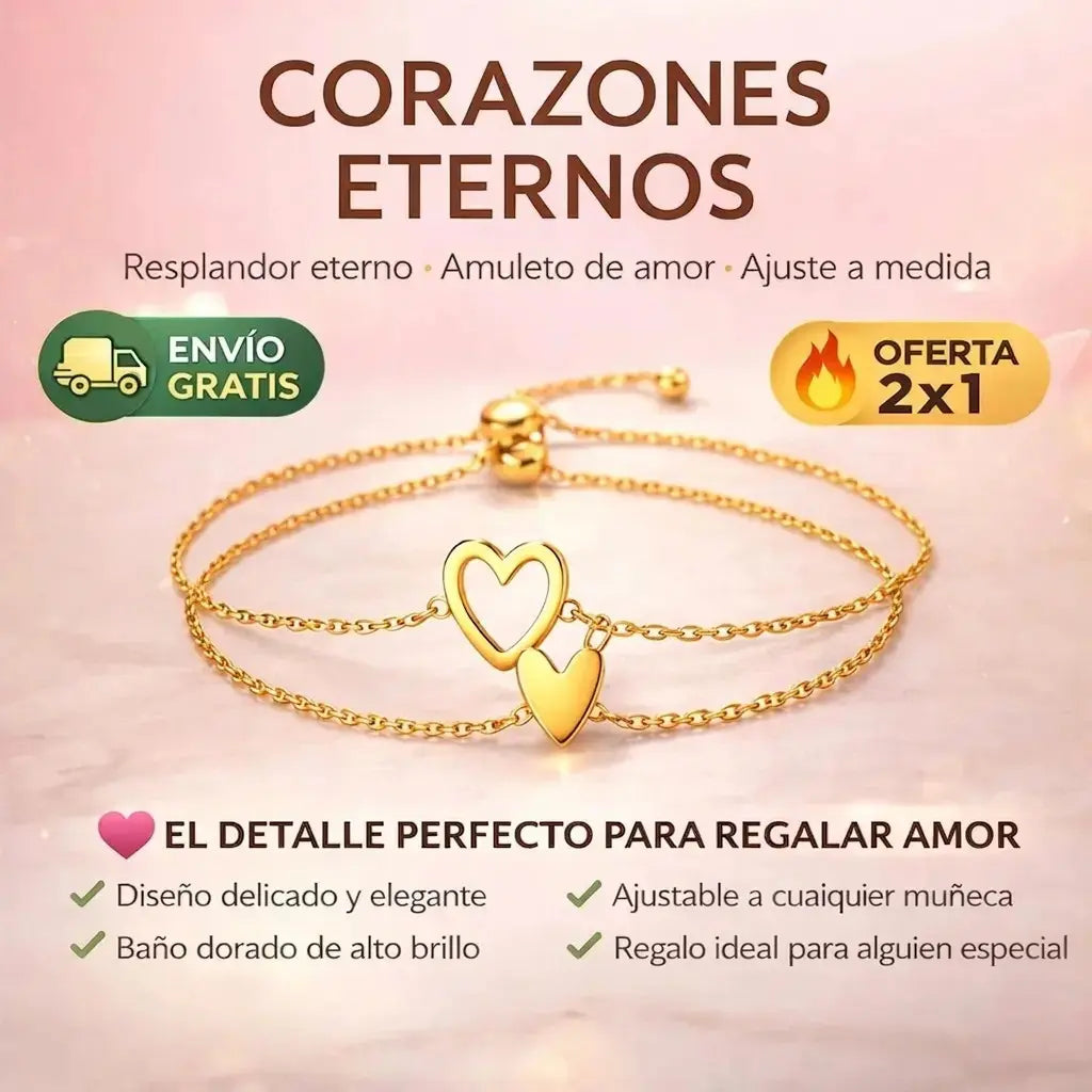 Set Pulseras Corazones — 2x1