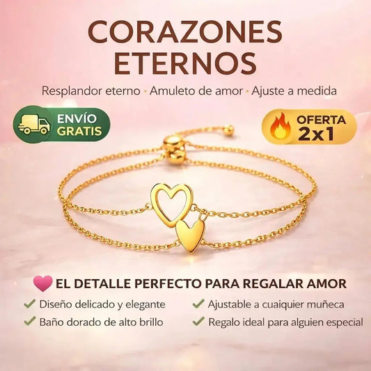 Set Pulseras Corazones — 2x1